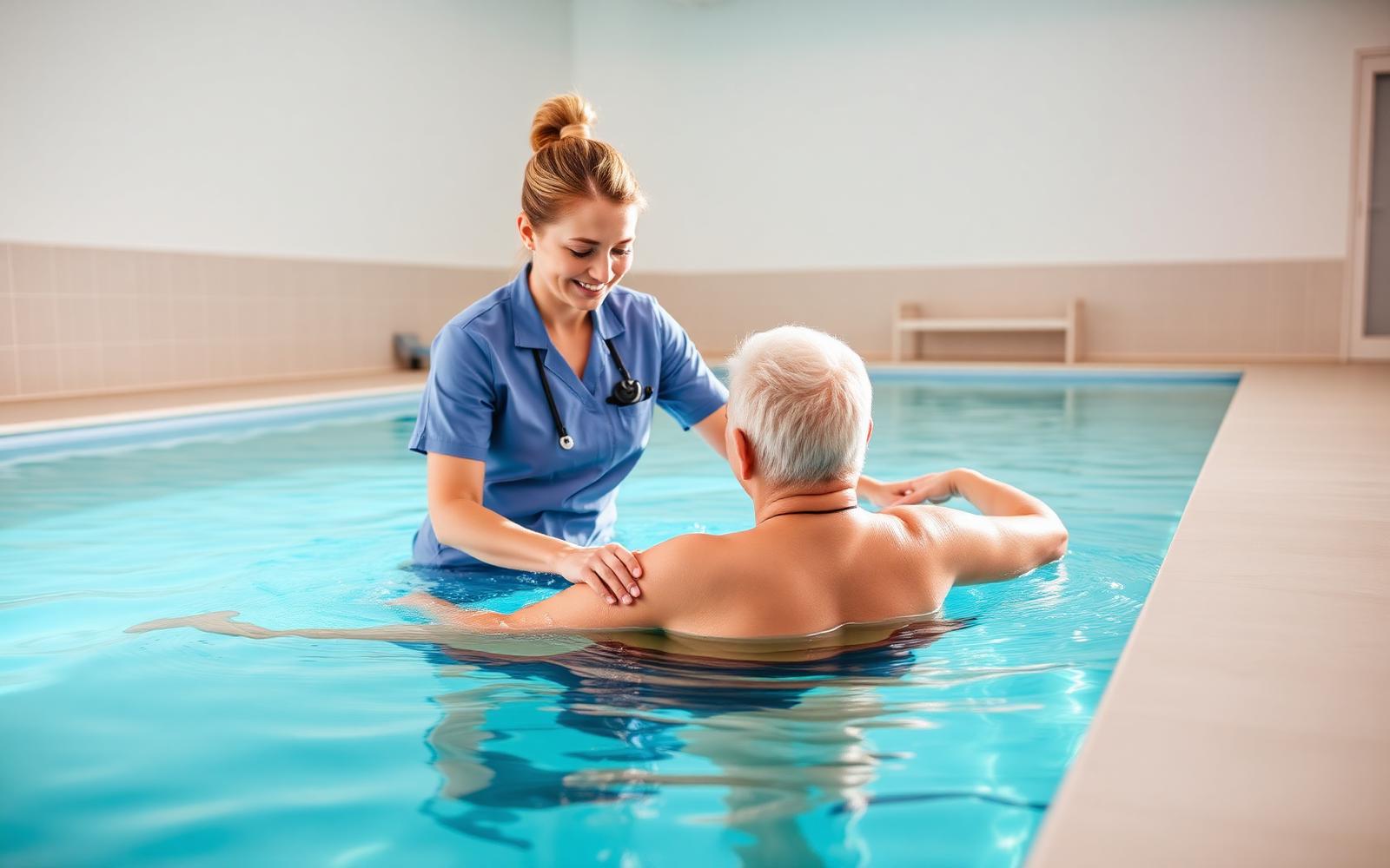 Bluebell hydrotherapy pool session with a chartered physiotherapist